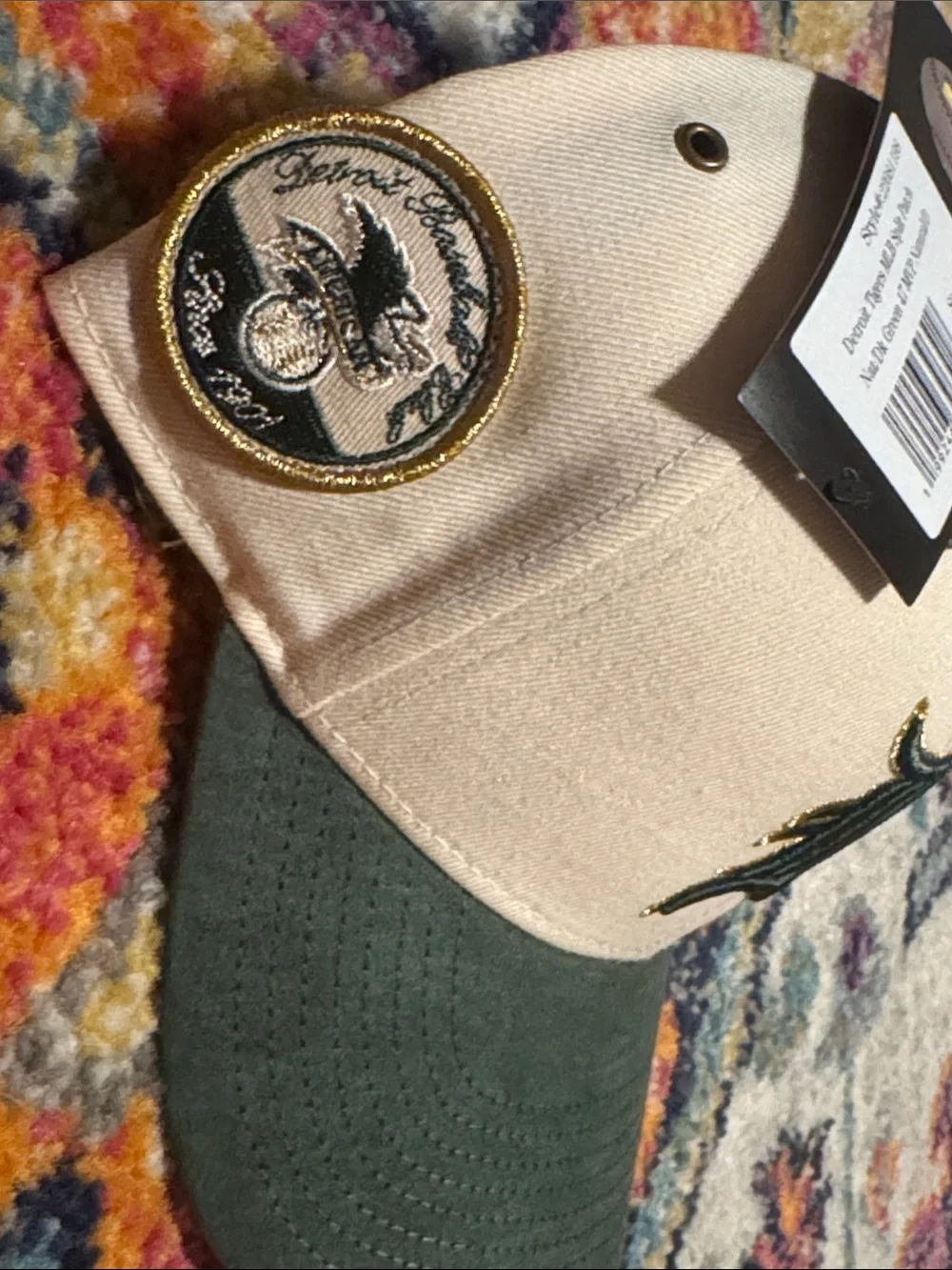 '47 Brand Cream and Green Detroit D Baseball Cap
